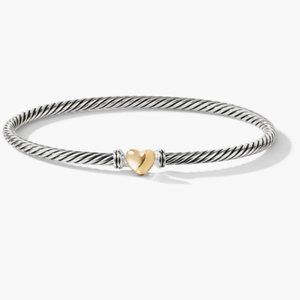 David Yurman Cable Collectibles Heart Bracelet with 18K Gold, 3mm